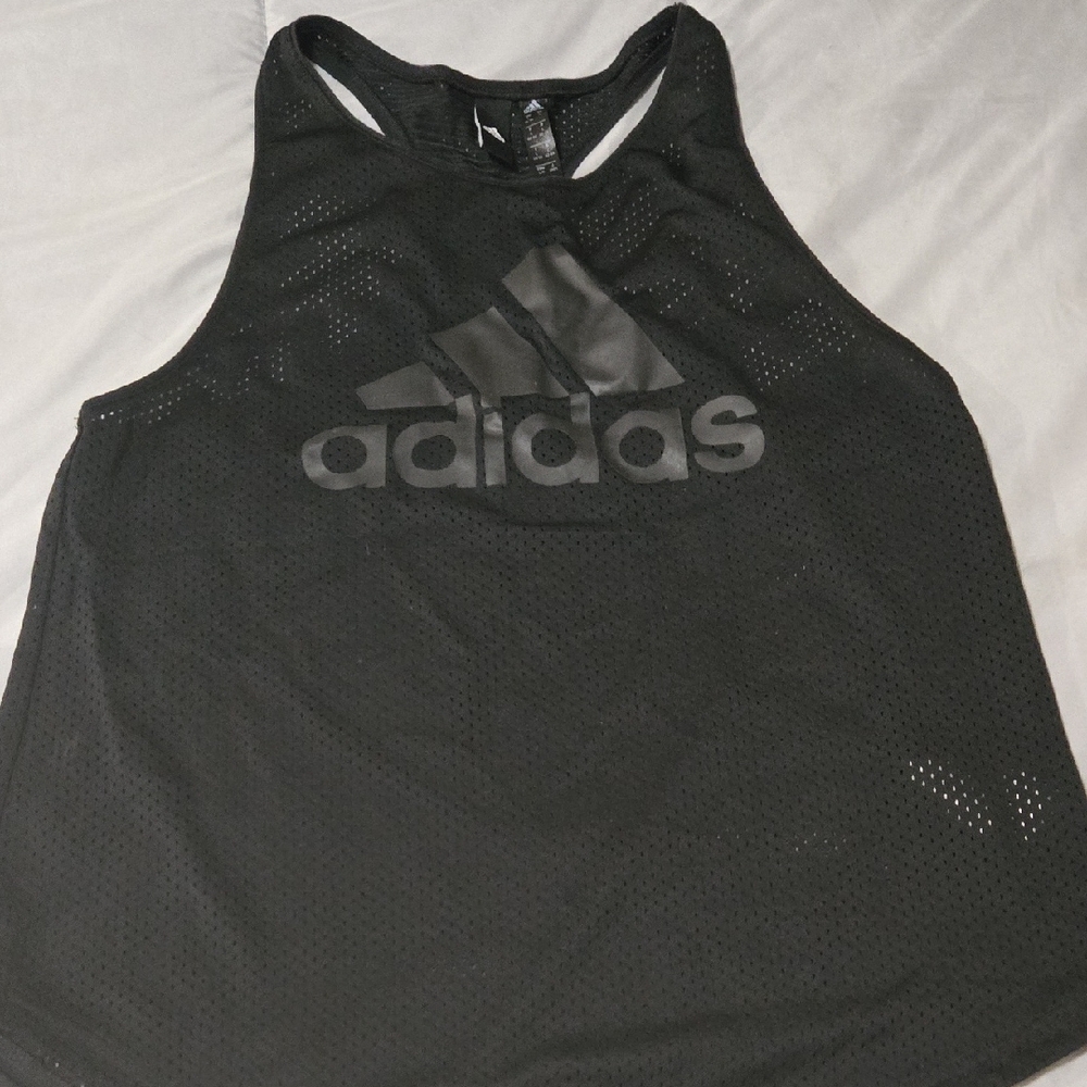 Adidas Black Sleeveless Workout Mesh Top